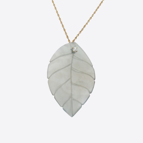 Colgante Rafael Torres con gema color, brillante y oro blanco