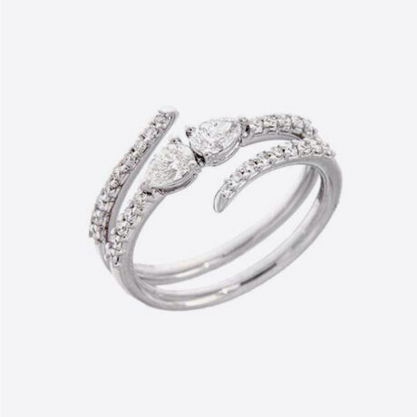 Anillo Davite & Delucchi con diamantes en oro blanco