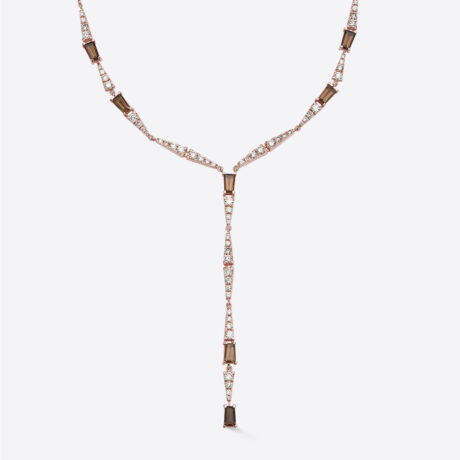 Collar Gold&Roses con diamantes y cuarzos en oro rosa