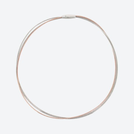 Collar Pesavento en plata y plata con baño de oro rosa