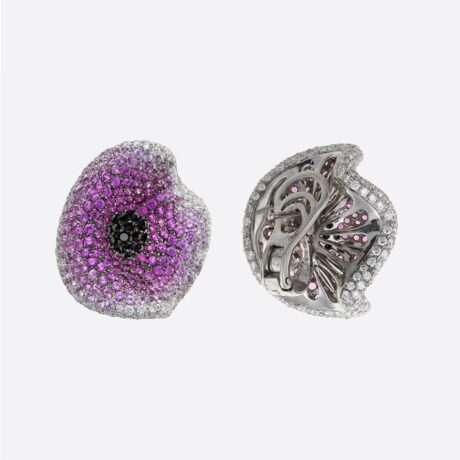 Pendientes Carlo Palmiero con zafiros y diamantes en oro blanco