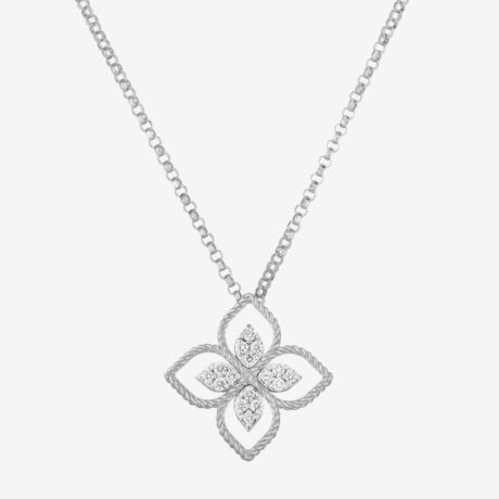 Collar Roberto Coin con diamantes en oro blanco