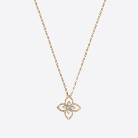 Collar Roberto Coin con diamantes en oro rosa y blanco