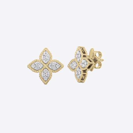 Pendientes Roberto Coin con diamantes en oro amarillo y blanco