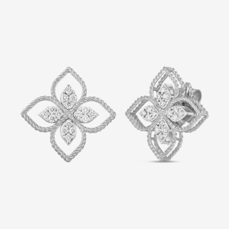 Pendientes Roberto Coin con diamantes en oro blanco