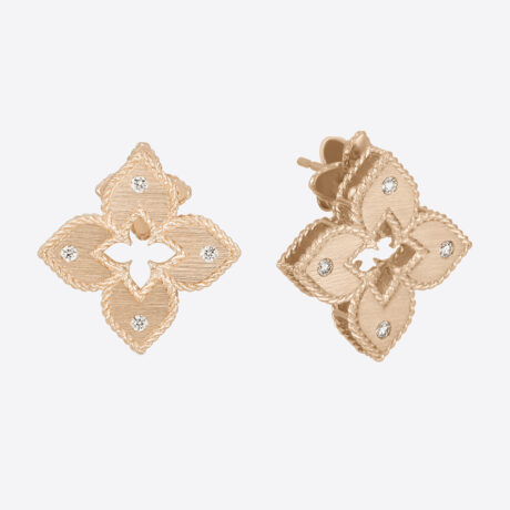 Pendientes Roberto Coin con diamantes en oro rosa