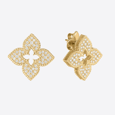 Pendientes Roberto Coin con diamantes en oro amarillo