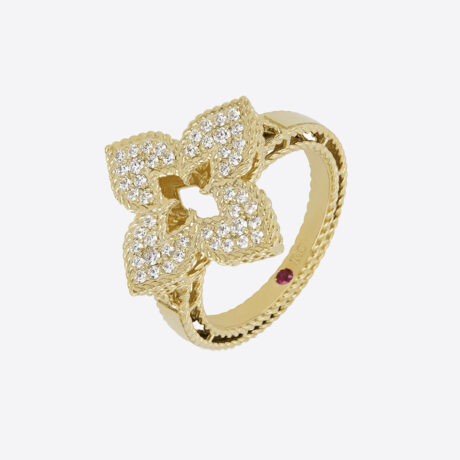 Anillo Roberto Coin con diamantes en oro amarillo