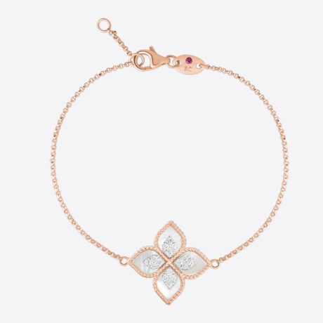 Pulsera Roberto Coin con madreperla y diamantes en oro rosa y blanco