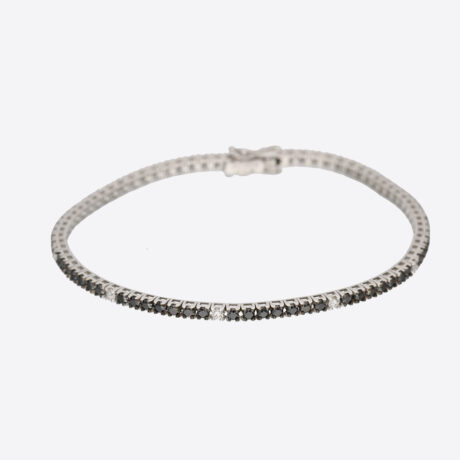 Pulsera D&D con brillantes  en oro blanco