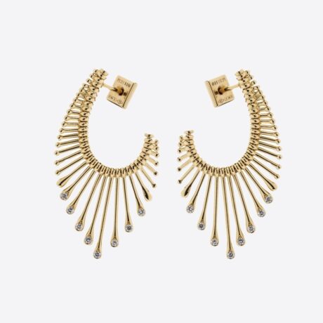 Pendientes Peruffo colección Slide Mini con diamantes (0.16ct) en oro amarillo con elementos con movimiento