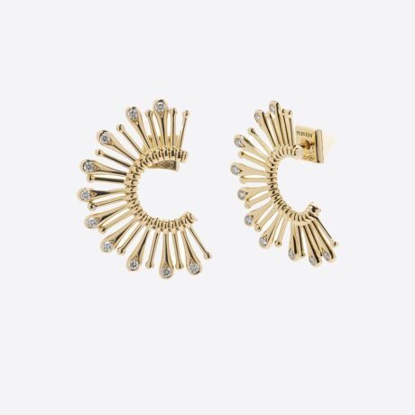 Pendientes Peruffo colección Slide Small con diamantes (0.13ct) en oro amarillo con elementos con movimiento