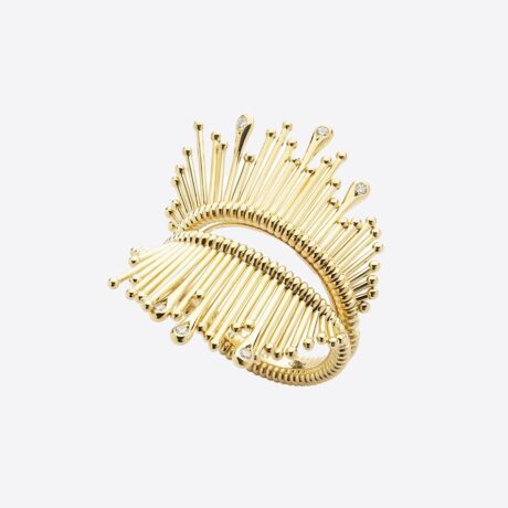 Anillo Peruffo colección Slide Twilight con diamantes en oro amarillo con elementos con movimiento