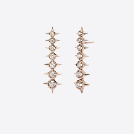 Pendientes Gold&Roses colección Peak Palace Largos con diamantes (0.40ct,) en oro rosa.