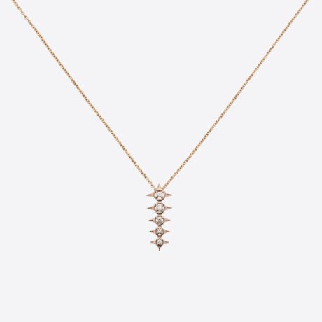 Collar Gold&Roses colección Peak Palace M con colgante con 5 diamantes (0.12ct) en oro rosa.