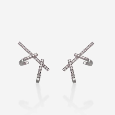 Pendientes Gold&Roses colección Loulou á Marrakech con diamantes (0.50ct) en platino. Edición limitada.