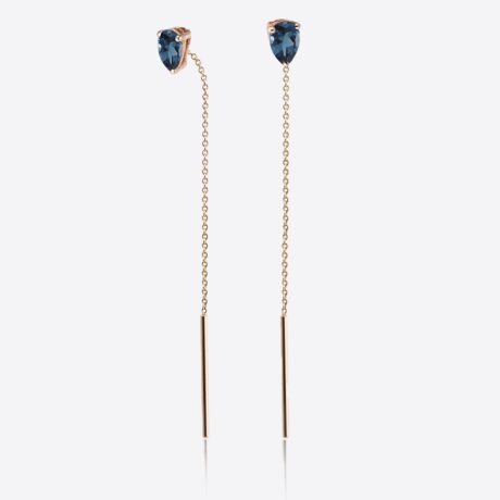 Pendientes Gold&Roses Balance London Blue en oro rosa