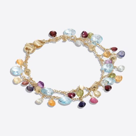 Pulsera Marco Bicego colección Paradise con gemas de colores en oro amarillo. Medida:18.5cm. Oro: 7.15g.