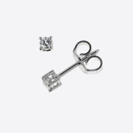 Pendientes D&D con 2 diamantes de peso total 0.06ct color G, pureza VS en oro blanco 0.70g