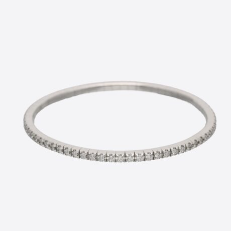 Pulsera D&D riviere con brillantes de peso total 1.50ct, color G, pureza VS, en oro blanco 14.20g. (Sin cierre, con muelle en el interior)