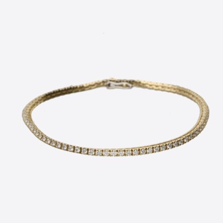 Pulsera D&D riviere con brillantes de peso total 1.60ct, color G, pureza VS en oro amarillo 8.20g