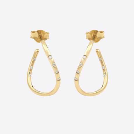Pendientes Romeo aros girados en oro amarillo con brillantes 0.106ct