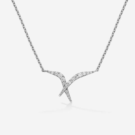 Collar Gold & Roses colección Jardín de aire con 2 aspas cruzadas con brillantes en oro blanco