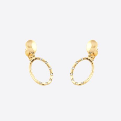Pendientes Romeo en oro amarillo con colgante eslabón con brillantes (0.06ct)