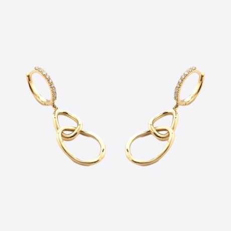 Pendientes Romeo eslabones en oro amarillo con brillantes (0.15ct)