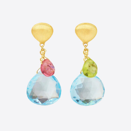 Pendientes Marco Bicego en oro amarillo y gemas de colores