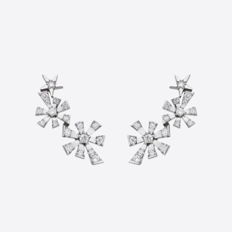 Pendientes Gold&Roses colección Luzía 2 Stars con diamantes (0.40ct) en oro blanco. Par