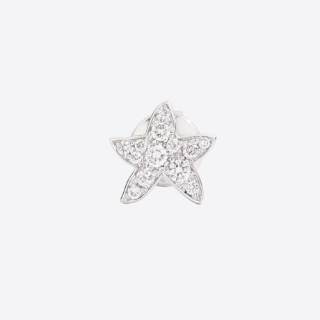 Pendiente Dodo Estrella con 13 diamantes (0.15ct) en oro blanco. 1/2 Par.