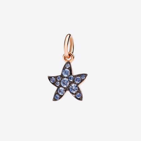 Colgante Dodo Estrella con 13 zafiros (0.19ct) en oro rosa de 9k
