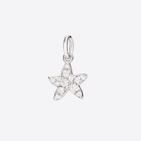 Colgante Dodo Estrella con 13 diamantes (0.16ct) en oro blanco de 9k.