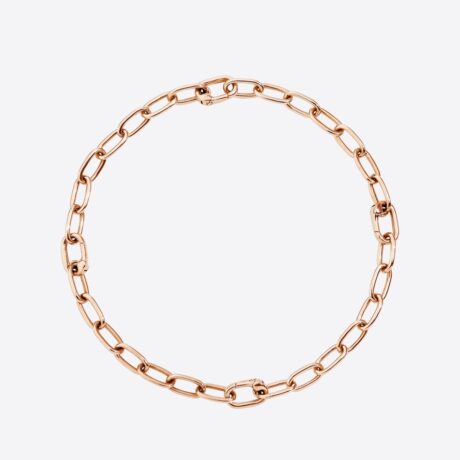 Collar Dodo Essentials con 4 cierres eslabón con apertura en plata con baño de oro rosa
