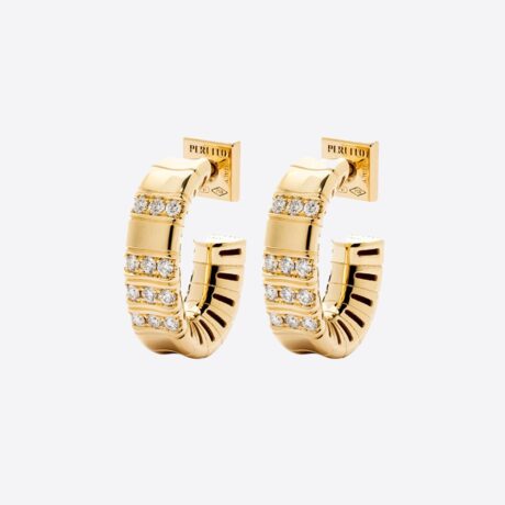 Pendientes Peruffo colección Blocks en oro amarillo brillo (4.77g) con diamantes (0.30ct).