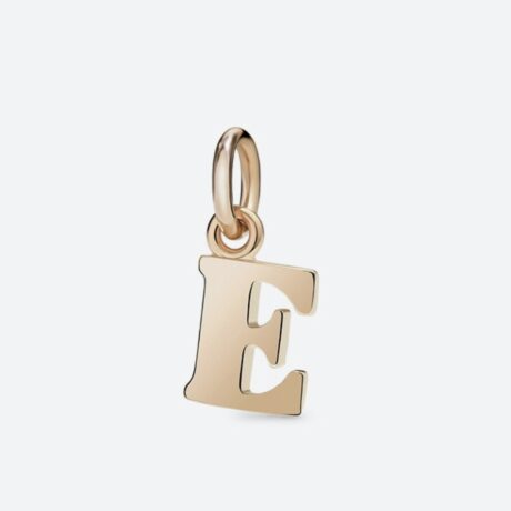 Colgante Dodo inicial E en oro rosa de 9k.