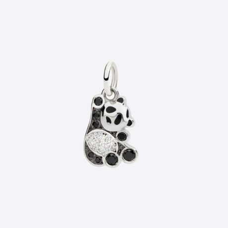Colgante Dodo Panda en plata de ley con diamantes blancos y negros (0.15ct).
