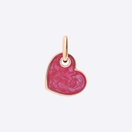 Colgante Dodo Corazón en oro rosa de 9k y esmalte rojo