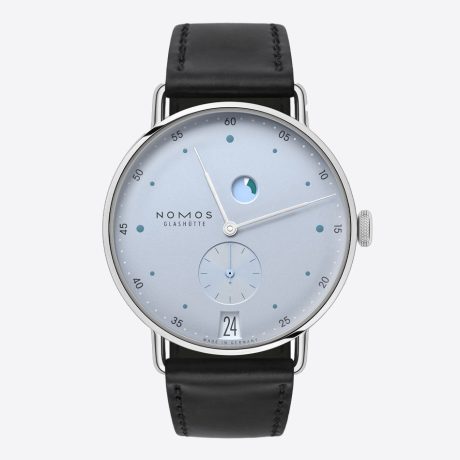 NOMOS METRO NEOMATIK FECHA RESERVA DE MARCHA AZUL GLACIAR Ref. 1121